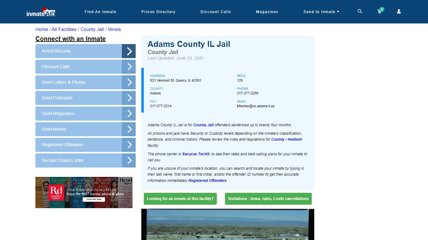 Adams County IL Jail - Inmate Locator - Quincy, IL