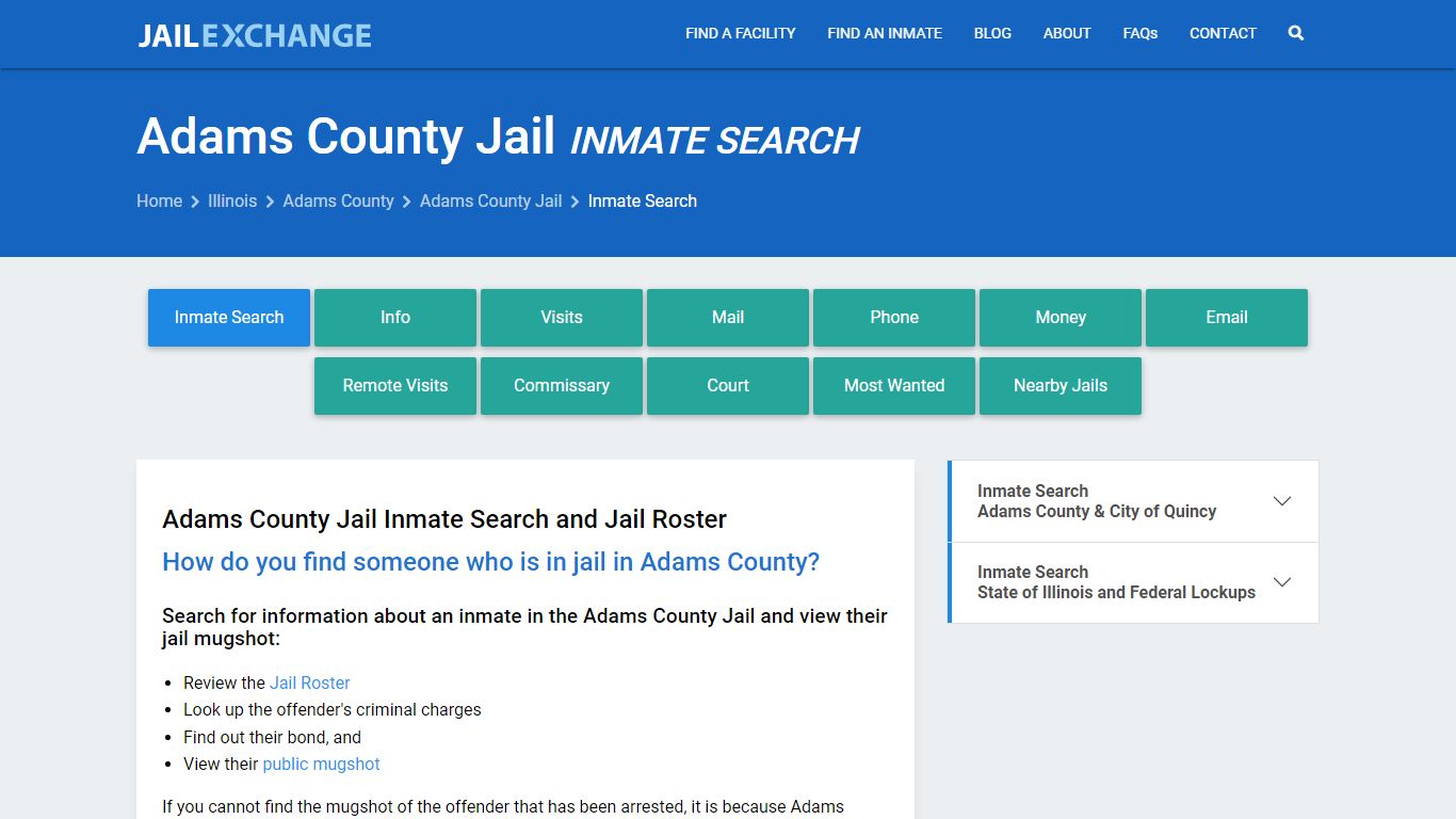 Inmate Search: Roster & Mugshots - Adams County Jail, IL
