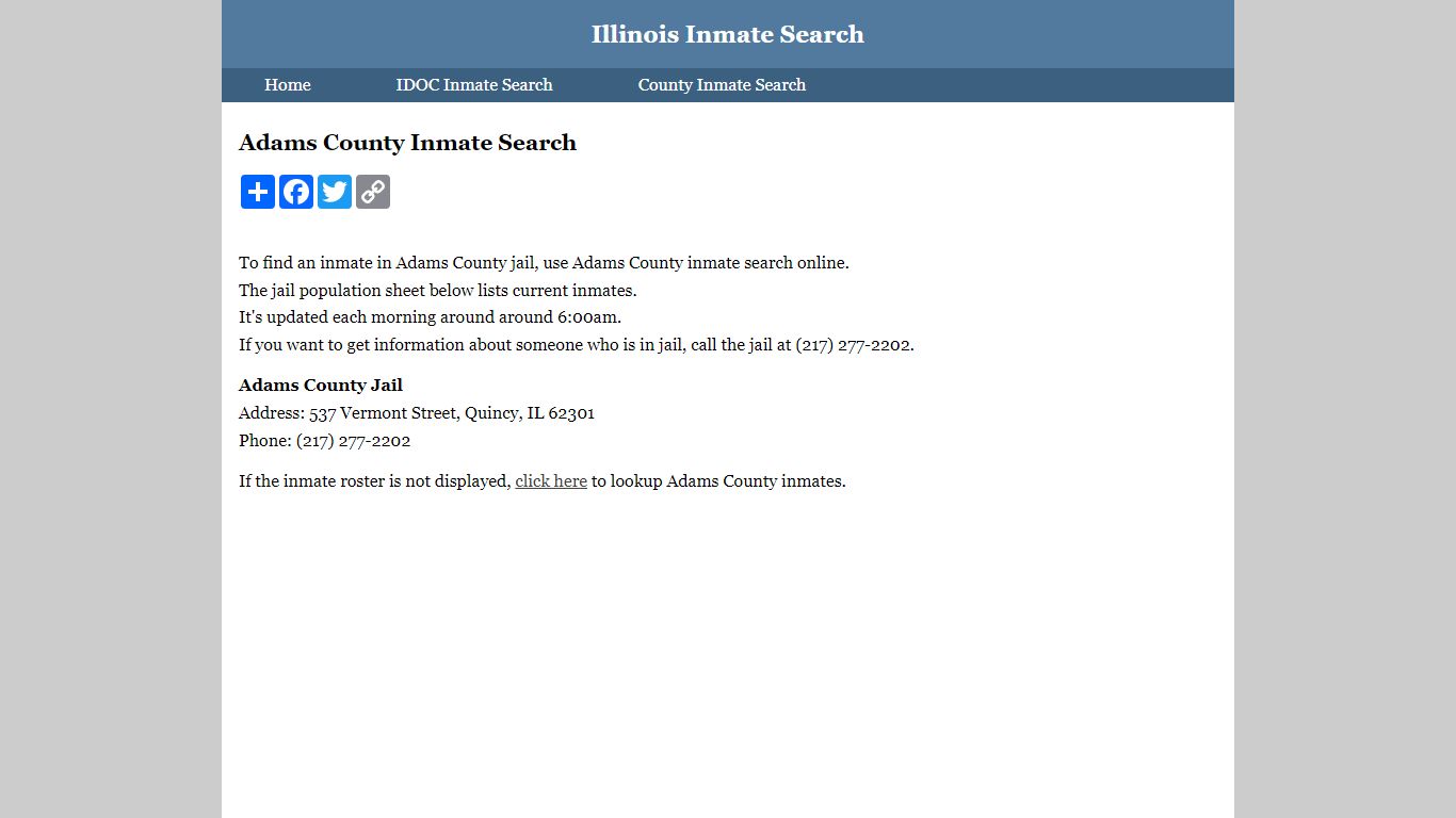 Adams County Inmate Search