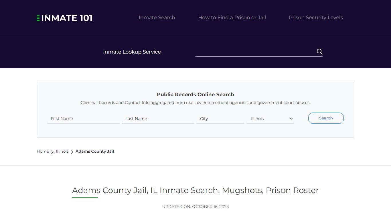 Adams County Jail, IL Inmate Search, Mugshots, Prison Roster
